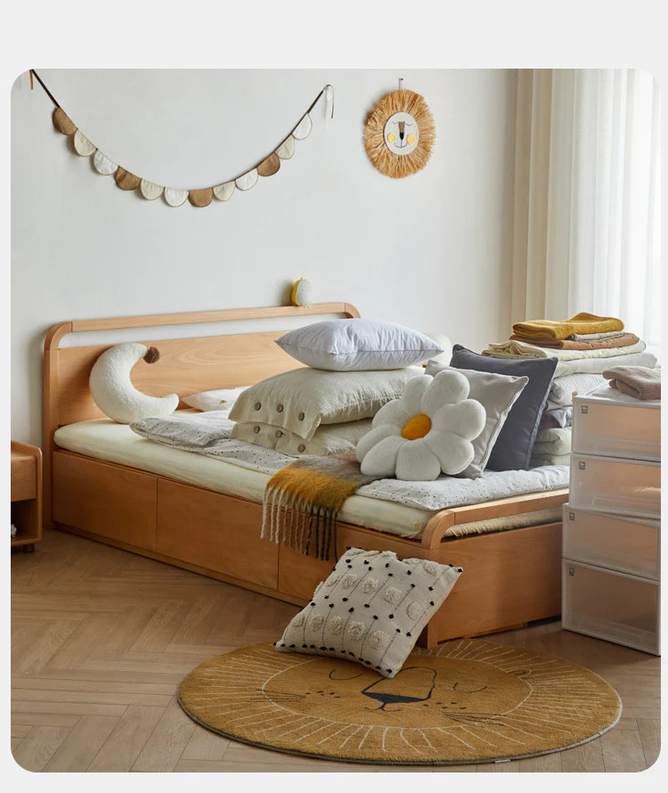 Beech solid wood Multi-functional with storage box bed<