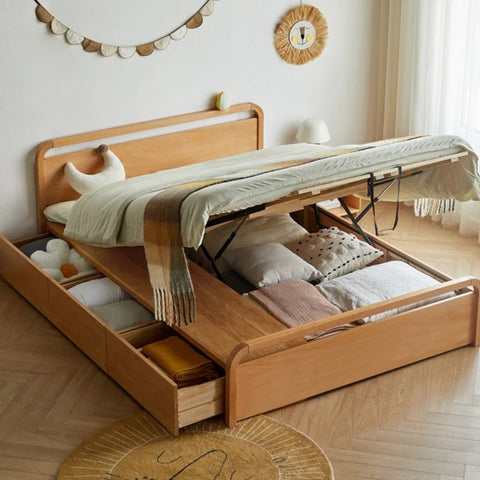 Beech solid wood Multi-functional with storage box bed<