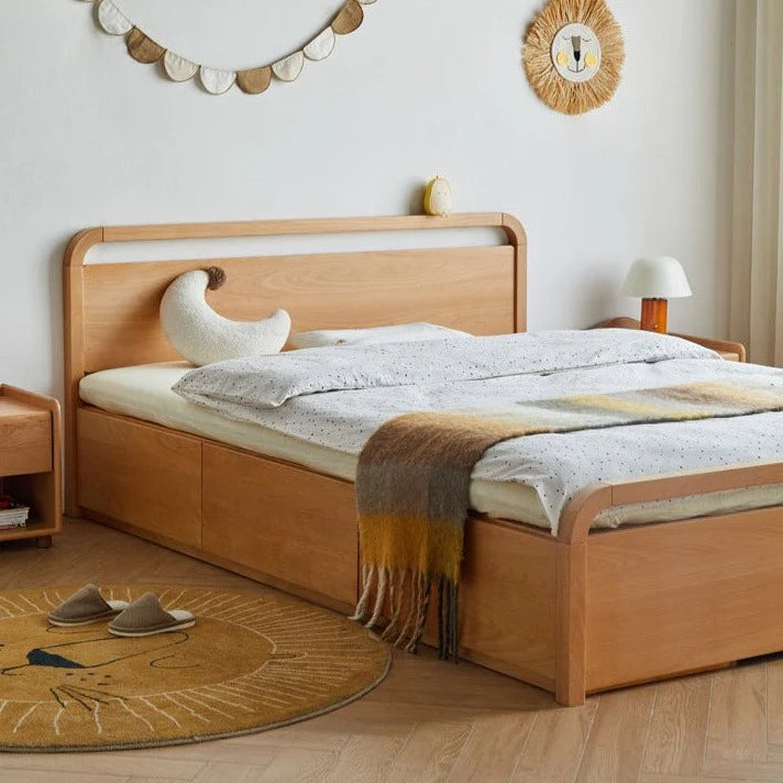 Beech solid wood Multi-functional with storage box bed<