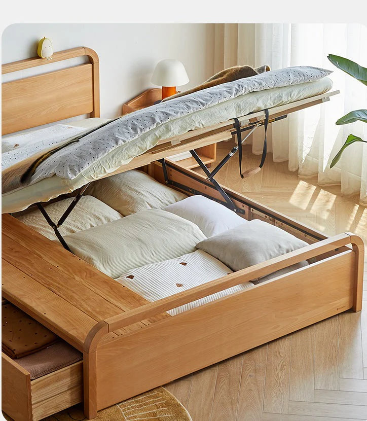 Beech solid wood Multi-functional with storage box bed<
