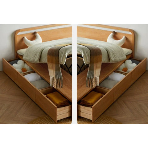 Beech solid wood Multi-functional with storage box bed<