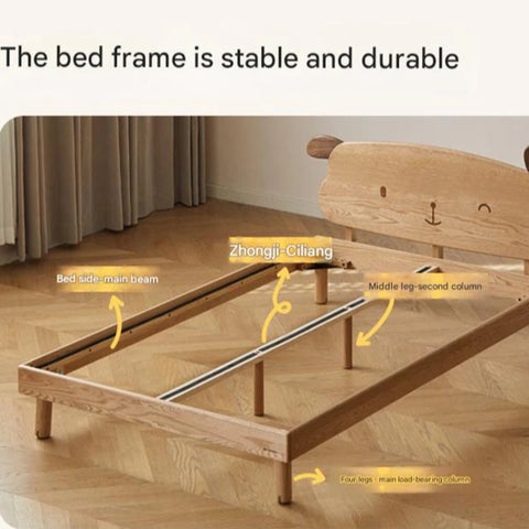 Oak solid wood Cute dog bed<