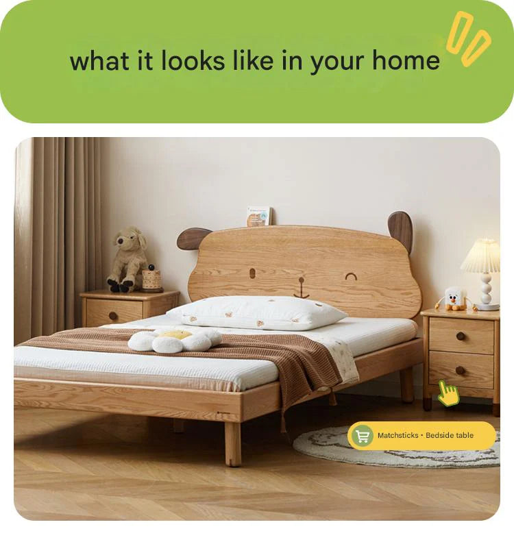 Oak solid wood Cute dog bed<