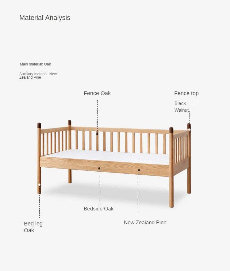 Oak solid wood Toddler Bed<