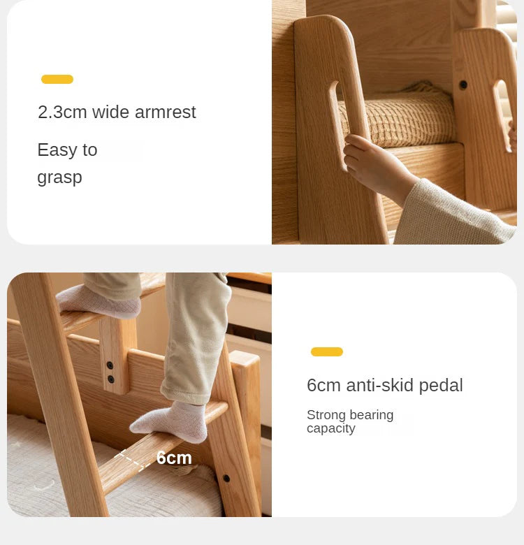 Oak solid wood Multi-functional Bunk Bed.