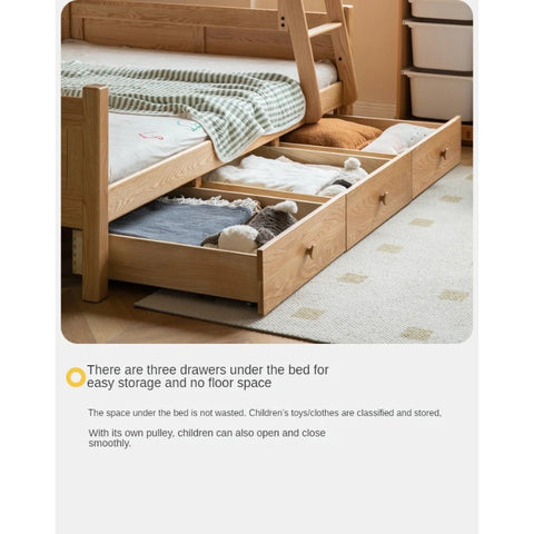 Oak solid wood Multi-functional Bunk Bed.