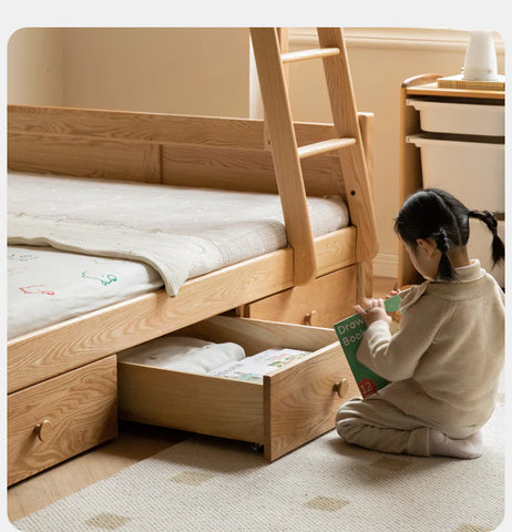 Oak solid wood Multi-functional Bunk Bed.