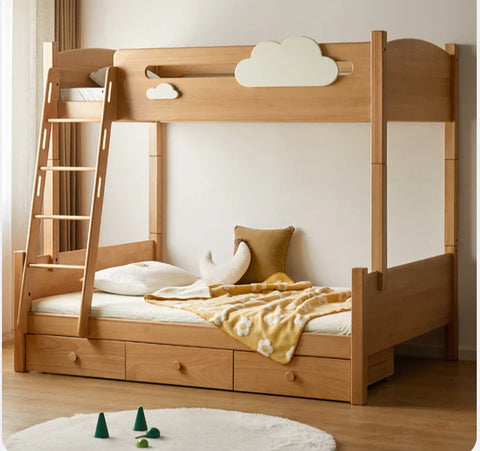 Oak solid wood Multi-functional Bunk Bed.