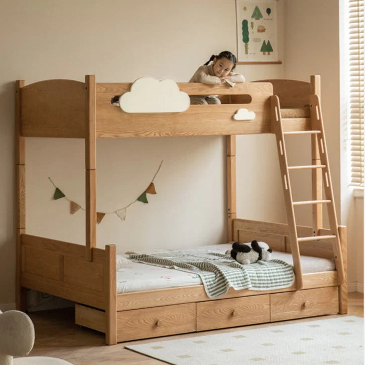 Oak solid wood Multi-functional Bunk Bed.