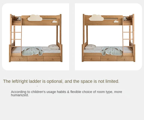 Oak solid wood Multi-functional Bunk Bed.