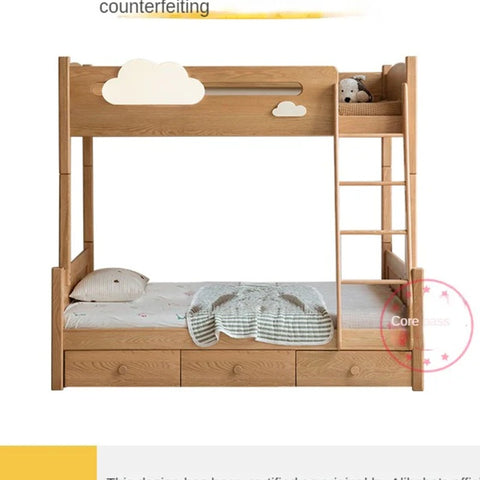 Oak solid wood Multi-functional Bunk Bed.