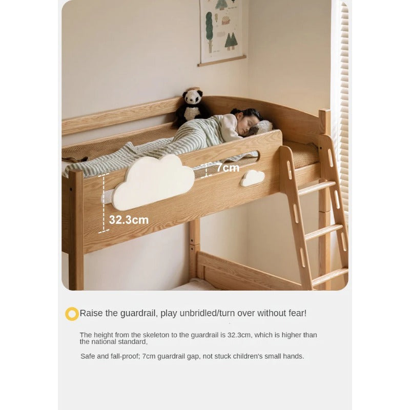 Oak solid wood Multi-functional Bunk Bed.