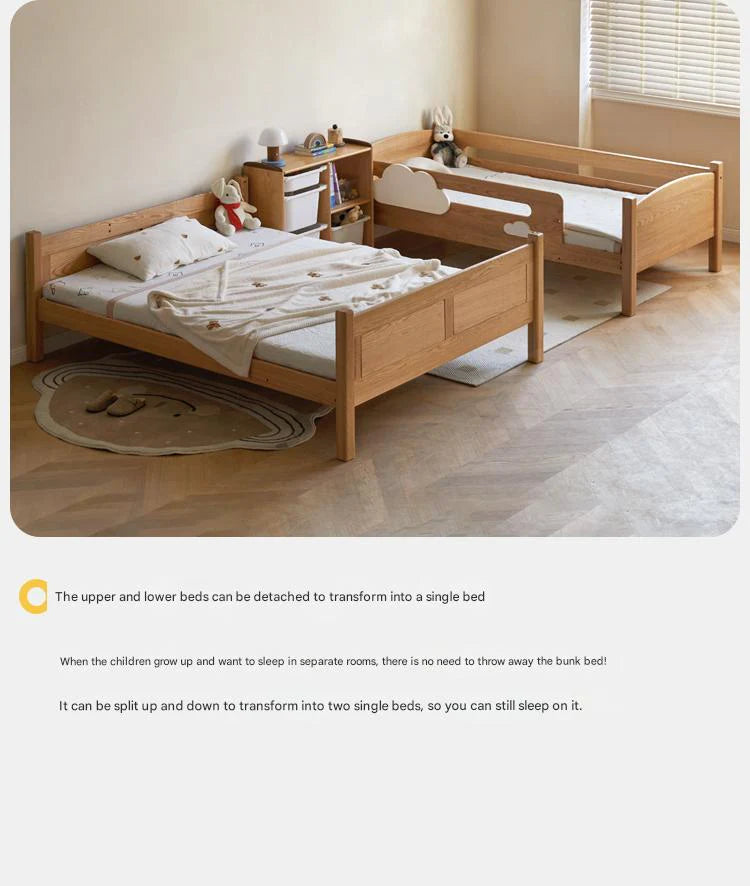 Oak solid wood Multi-functional Bunk Bed.