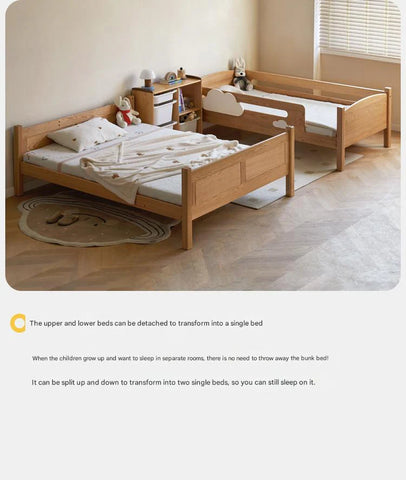 Oak solid wood Multi-functional Bunk Bed.