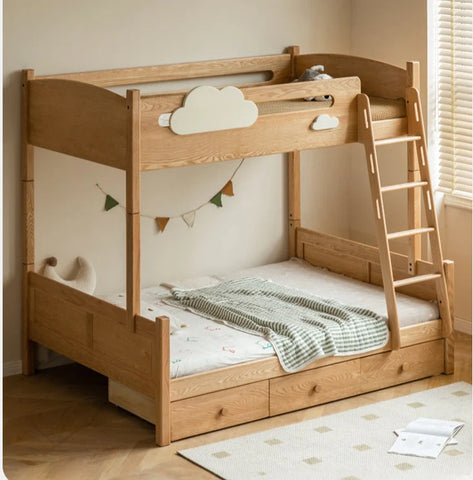 Oak solid wood Multi-functional Bunk Bed.