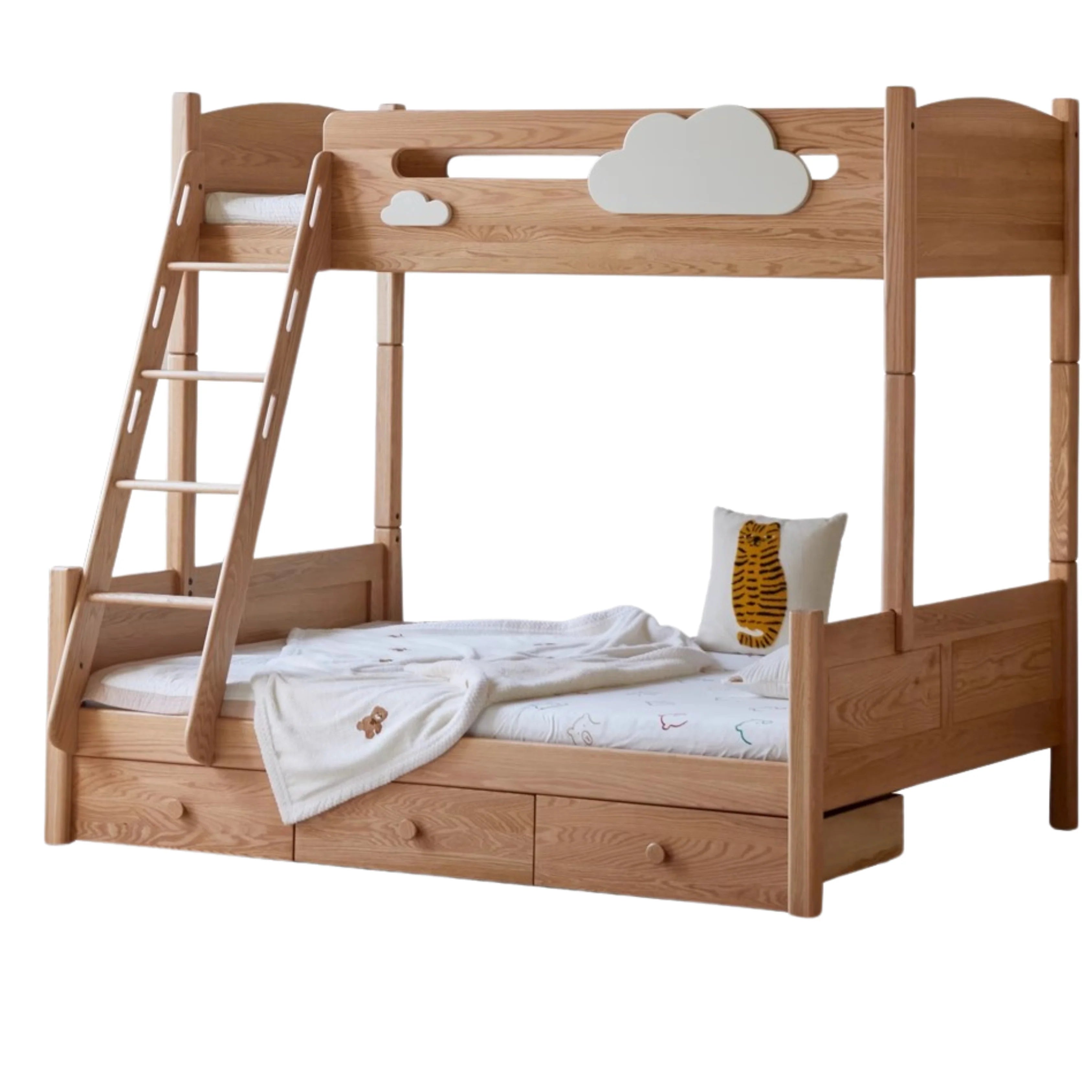 Oak solid wood Multi-functional Bunk Bed.