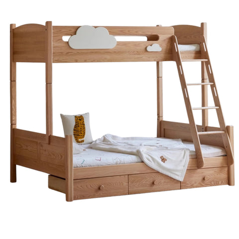 Oak solid wood Multi-functional Bunk Bed.