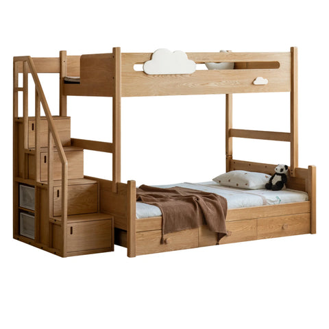 Oak solid wood Multi-functional Bunk Bed.