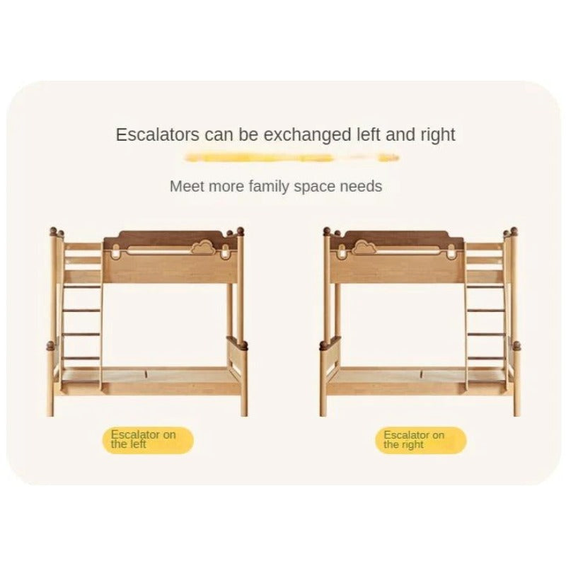 Rubber wood bunk bed.