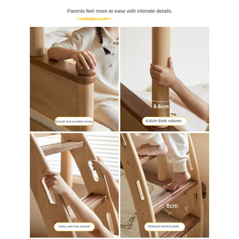 Rubber wood bunk bed.