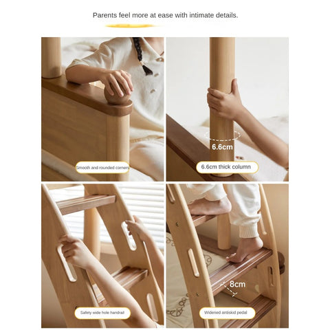 Rubber wood bunk bed.