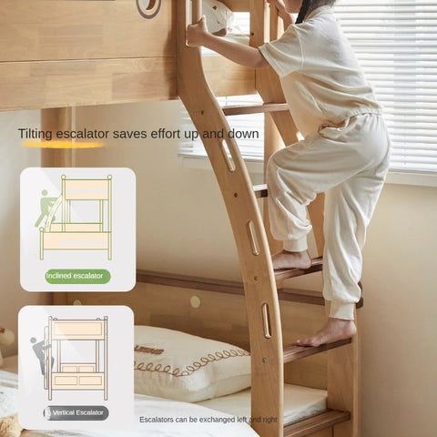 Rubber wood bunk bed.