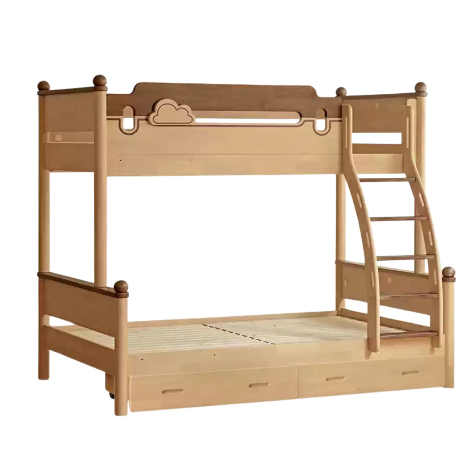 Rubber wood bunk bed.