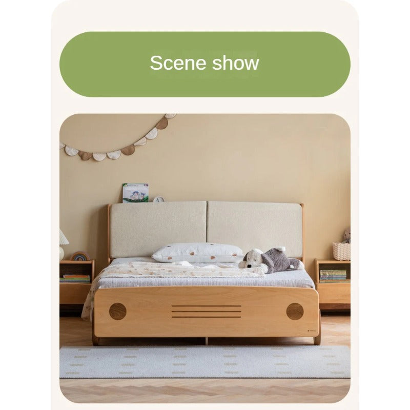 Beech Solid Wood Car Children's Box Bed<