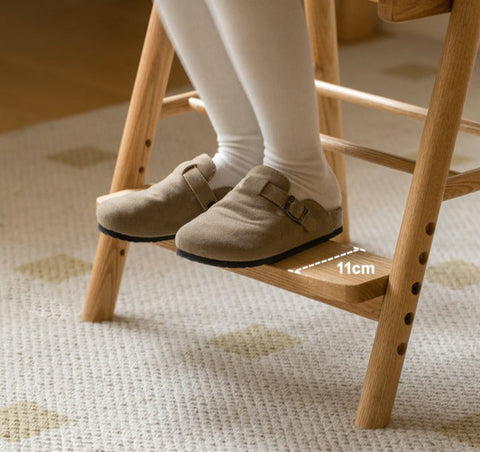 Oak Solid Wood Kids Chair Height Adjustable Modern Study Chair with Ergonomic Backrest and Removable Washable Cushion