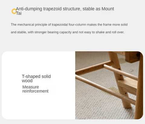 Oak Solid Wood Kids Chair Height Adjustable Modern Study Chair with Ergonomic Backrest and Removable Washable Cushion