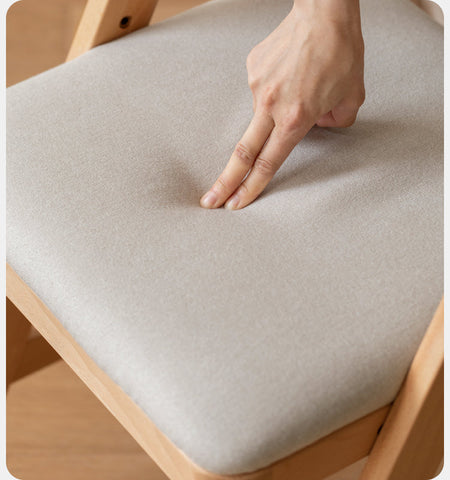 Beech Solid Wood Adjustable Ergonomic Child Desk Chair Light Wood Comfortable Padded Seat