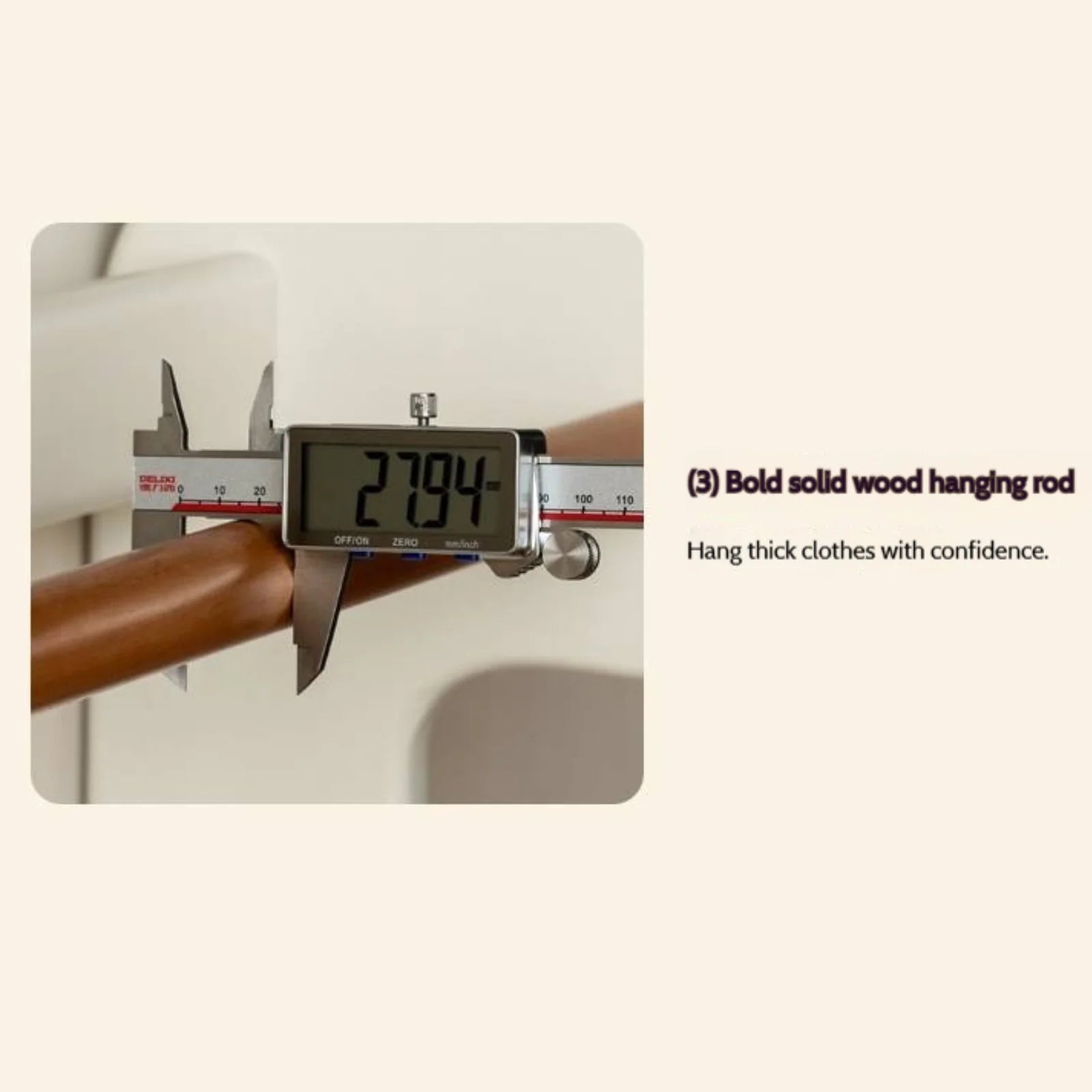 Beech, Solid Rubberwood Children's Clothing Rack