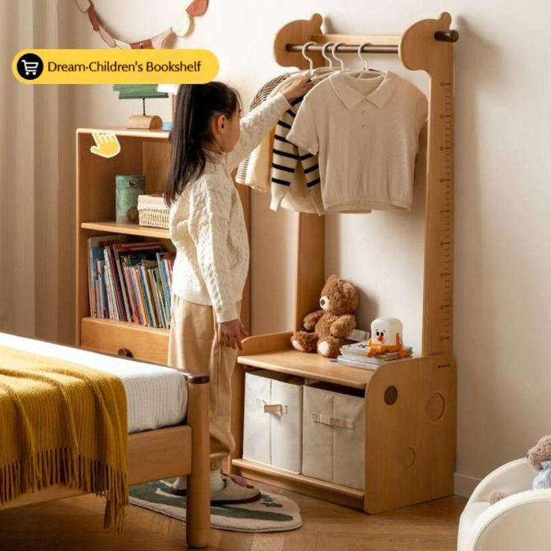 Beech, Solid Rubberwood Children's Clothing Rack