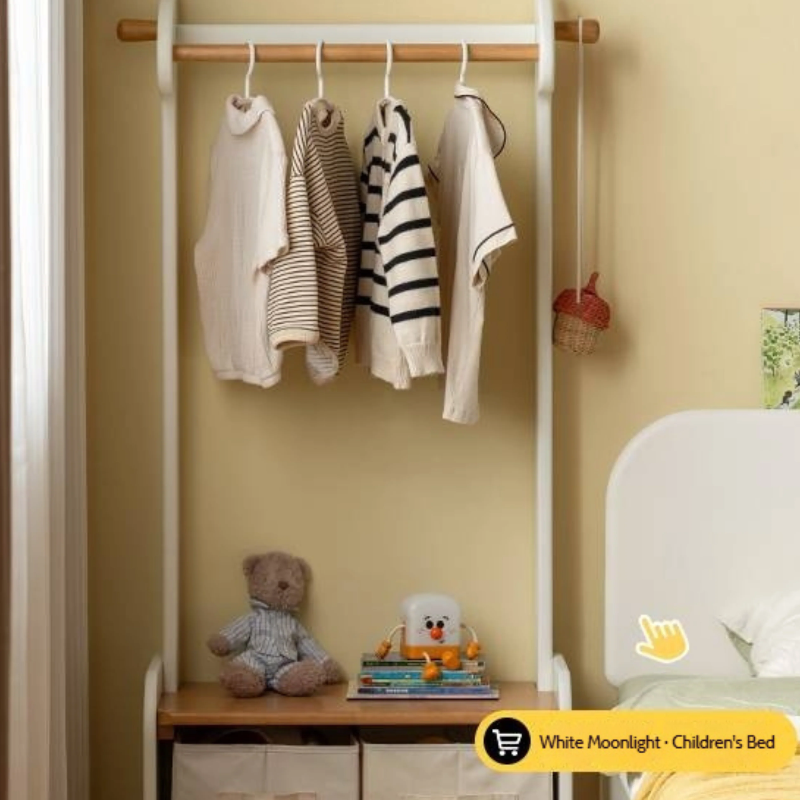 Beech, Solid Rubberwood Children's Clothing Rack