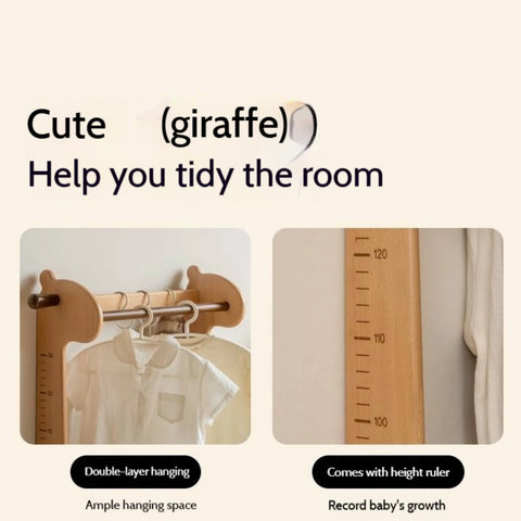 Beech, Solid Rubberwood Children's Clothing Rack