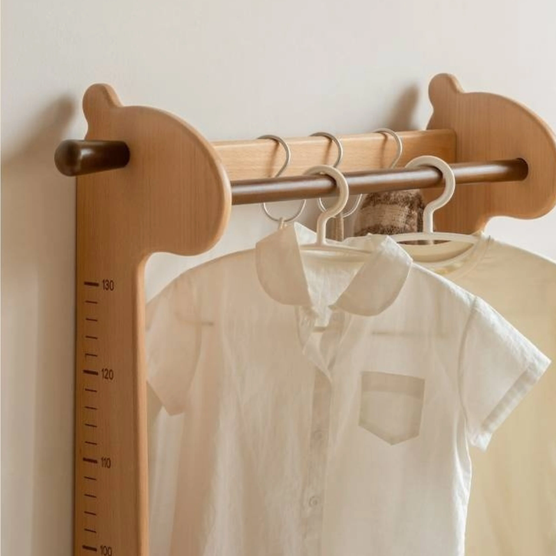Beech, Solid Rubberwood Children's Clothing Rack