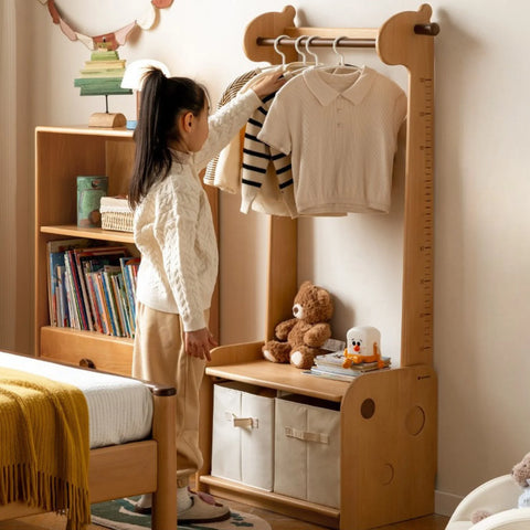 Beech, Solid Rubberwood Children's Clothing Rack