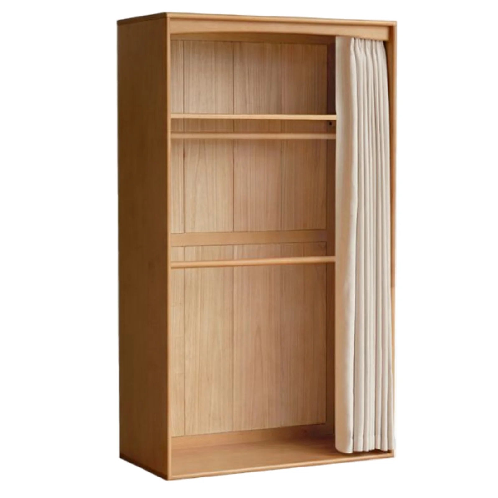 Beech Solid Wood Children's Curtain Wardrobe