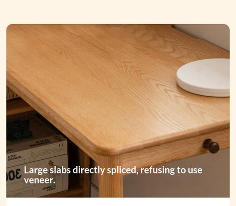 Oak Solid Wood Children's Study Desk, Bookshelf, Wardrobe