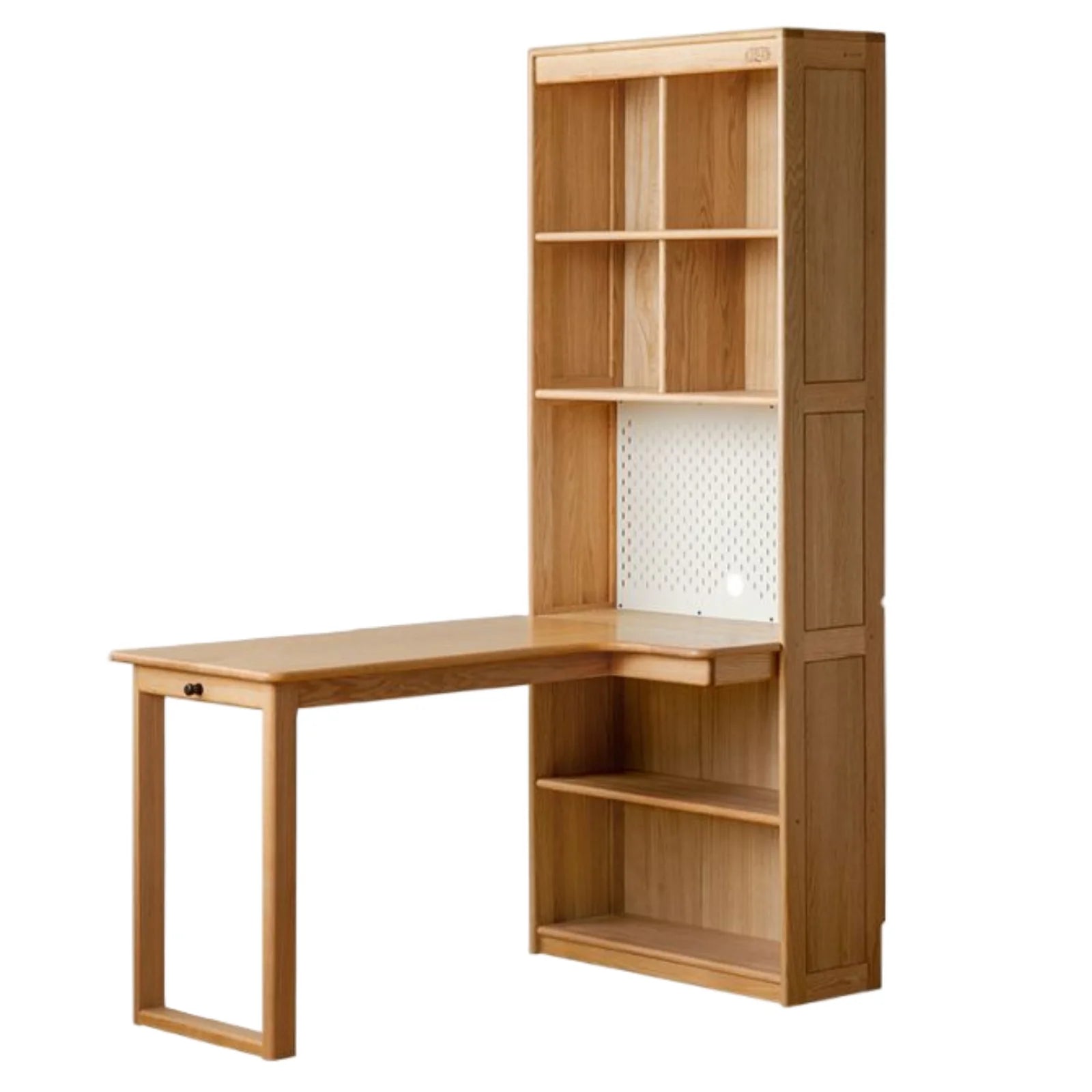 Oak Solid Wood Children's Study Desk, Bookshelf, Wardrobe