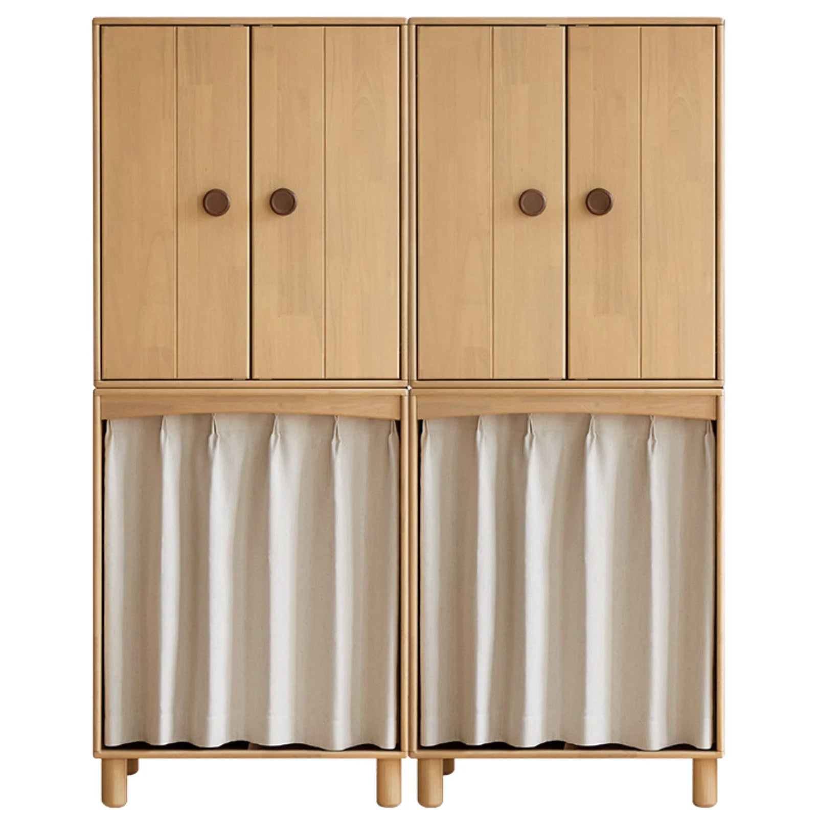 Solid Rubberwood Children's Wardrobe