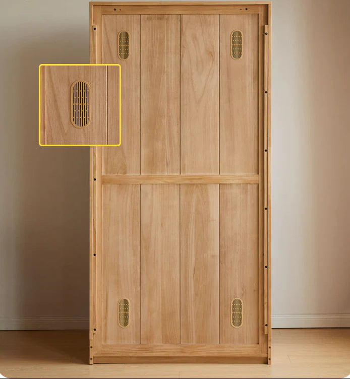 Solid Rubberwood Modern Kids Sliding Door Wardrobe