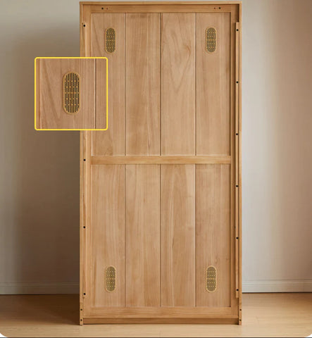 Solid Rubberwood Modern Kids Sliding Door Wardrobe