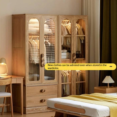 Oak Solid Wood Original Wood Style Children's Wardrobe