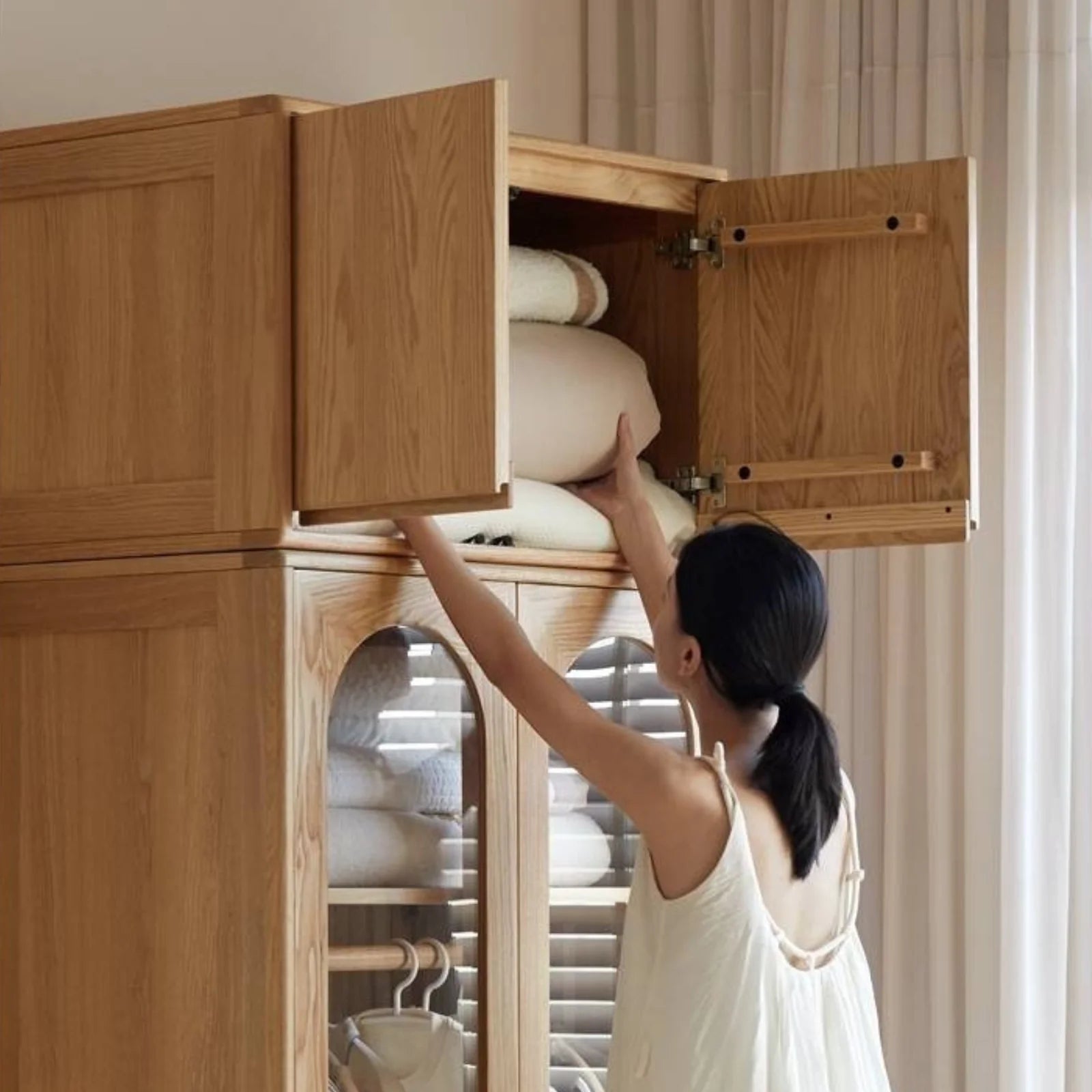 Oak Solid Wood Original Wood Style Children's Wardrobe