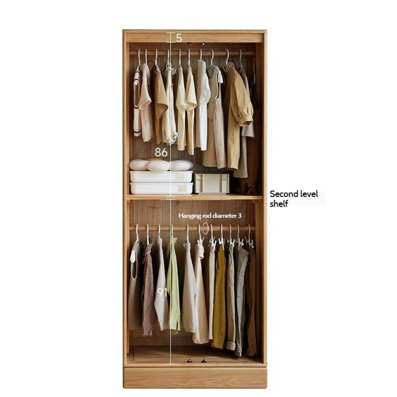 Oak Solid Wood Original Wood Style Children's Wardrobe