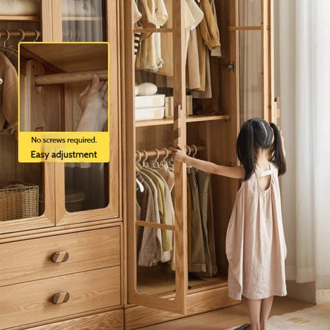 Oak Solid Wood Original Wood Style Children's Wardrobe