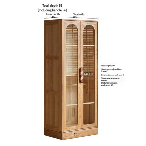 Oak Solid Wood Original Wood Style Children's Wardrobe