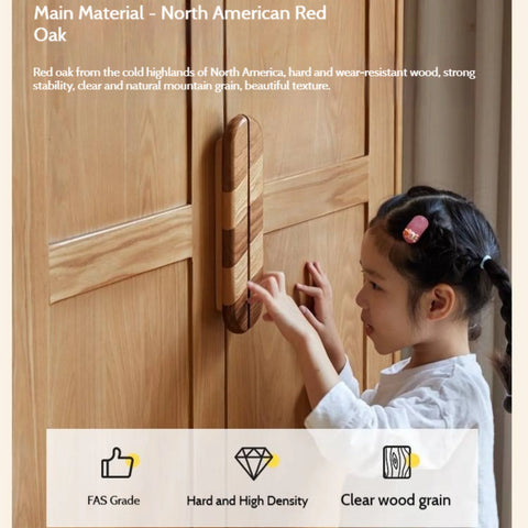 Oak Solid Wood Original Wood Style Children's Wardrobe