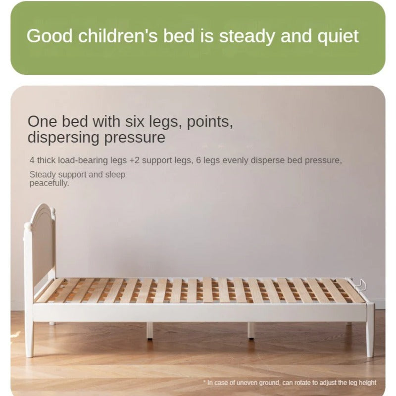 Rubber Wood  Children's Bed American Cream Style.